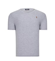 T8568 DEWBERRY V YAKA ERKEK T-SHIRT-AÇIK GRİ