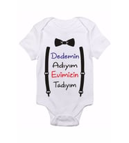 Dedemin Adıyım Evimizin Tadıyım Baskılı Bebek Zıbın Body