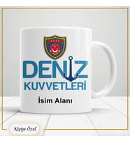 Deniz Kuvvetleri Personeline Özel İsim Yazılabilir Kupa Bardak – Askeri Temalı Kişiye Özel Hediye-104