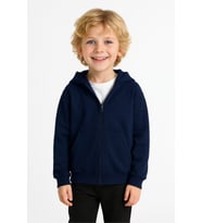 Kız - Erkek Çocuk Basic Fermuarlı Kalın 3 İplik Kışlık Okul Sweat Ak1815 (Lacivert)