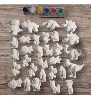 30 Adet (3D) Taş Boyama Figür Obje Seti - Çocuk Gelişimi Etkinlik Taş Boyama Seti (Pamuk Beyaz)