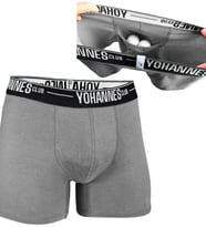 Yohannes Club, Erkek Özel Keseli Pamuklu Boxer, Renk Seçenekli, Tekli paket (Gri)