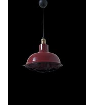 Retro Metal Bordo Eskitme Duylu Dekoratif Kafesli Tekli Sarkıt Kafe Mutfak Aydınlatma Çap:30 cm