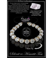Sertifikalı Gerçek Rose Hematit - Selenit Taşı Bileklik - Ayarlamalı (Çok Renkli)