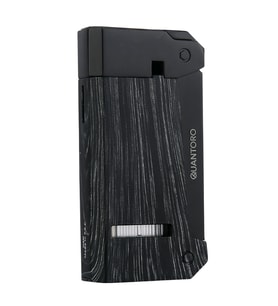 Quantoro Tek Torch Pürmüz Delicili Siyah Ahşap Desenli Metal Puro Çakmağı