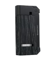 Quantoro Tek Torch Pürmüz Delicili Siyah Ahşap Desenli Metal Puro Çakmağı