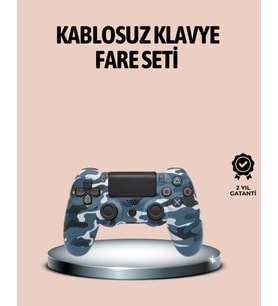 Bluetooth Kablosuz PS4 Gamepad Çift Motorlu Siyah Controller