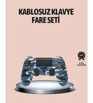 Bluetooth Kablosuz PS4 Gamepad Çift Motorlu Siyah Controller