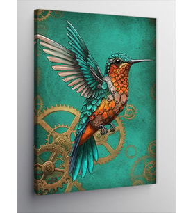 Kanvas Tablo Dişli Kolibri Kuşu