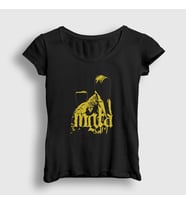Presmono Kadın Siyah Band Mgla T-Shirt 375659tt