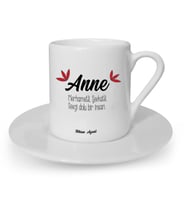İsme Özel Türk Kahvesi Fincanı Seti - Anne (Beyaz)
