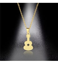 Altın Kaplama Gitar Gümüş Kolye