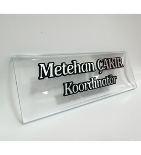 Gümüş Yazılı Cam İsimlik