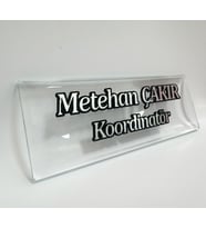 Gümüş Yazılı Cam İsimlik