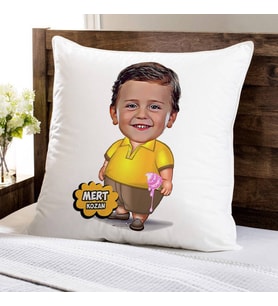 Kişiye Özel Homini Gırtlak Karikatürlü Yastık