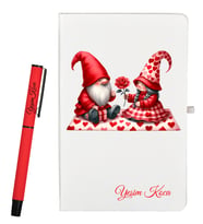 Kişiye Özel Sevgililer Günü Hediyesi Defter ve Roller Kalem Seti