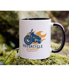 BK Gift Kişiye Özel Motorcu Temalı Siyah Kupa Bardak-14, Arkadaşa Hediye, Sevgiliye Hediye
