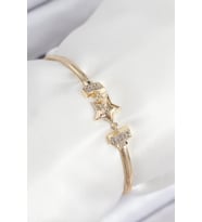 Pirinç Zirkon Taşlı Yıldız Model Gold Renk Kadın Bileklik 5886 - SSSSSS1712-8523
