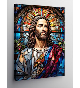 Kanvas Tablo Vitray İsa