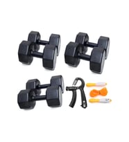 Ps Spor 3 Çift Dambıl Set 6 kg + 8 kg + 10 kg + Sayaçlı Ayarlanabilir El Yayı + Sayaçlı Atlama Ipi