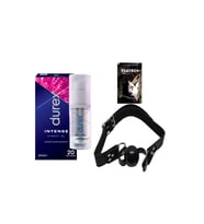 Durex Intense Kadın Uyarıcılı Jel + Siyah Deri Ağız Topu + Hediye