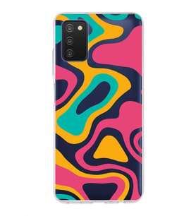 Samsung Galaxy A03s  Kapak Renkli Desen Tasarımlı Şeffaf Silikon Kılıf