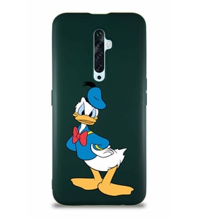 Oppo Reno 2Z Soft Premier Kapak Donald Duck-D Tasarımlı Silikon Kılıf - Yeşil (Şeffaf)