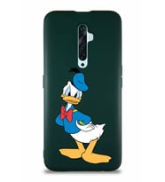 Oppo Reno 2Z Soft Premier Kapak Donald Duck-D Tasarımlı Silikon Kılıf - Yeşil (Şeffaf)