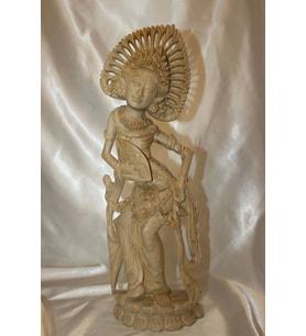 Şiva Shiva Hint Bereket Tanrısı El İşi Ahşap Biblo Feng Shui Budha (Açık Kahverengi)