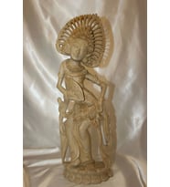 Şiva Shiva Hint Bereket Tanrısı El İşi Ahşap Biblo Feng Shui Budha (Açık Kahverengi)