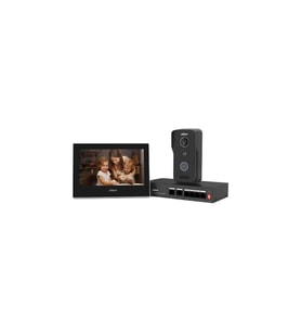 Dahua KTP03 7"inç Ekran 2mp IP Villa Kiti İç ve Dış Ünite Cat6 Kablo İle Çalışır (Siyah)