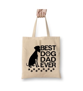 Best Dalmatian Dad Ever Best Dog Dad Ever Beyaz Bez Çanta Uzun Saplı Alışveriş Çantası Plaj Çantası