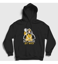 Presmono Unisex Siyah When Dark Kapüşonlu Sweatshirt 187187tt