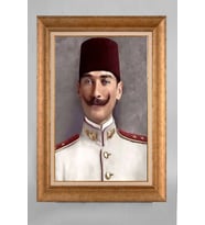Altın Varaklı Paspartulu Çerçeveli Atatürk Tablo sd602