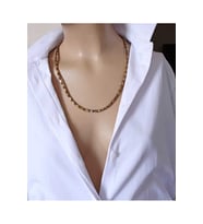 Denge ve Stil İki Renk Hematit Taşlı Unisex Minimal Kolye (Çok Renkli)