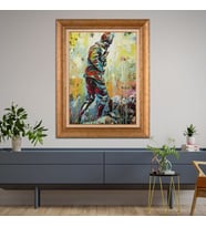 Altın Varaklı Çerçeveli Paspartulu Atatürk Tablo TR1157 (Gold)