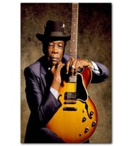 Cakatablo John Lee Hooper ve Gitarı Renkli MDF Tablo