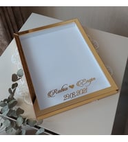 30x40 Cm Yeni Trend Gold Pleksi Kaplı Çerçeve! Gül Kutusu! Dikey Model