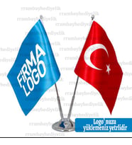 masa üstü bayrak takımı logolu baskılı