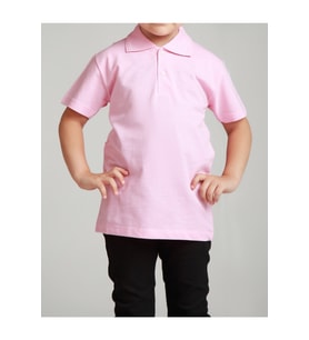 Kız Çocuk Polo Yaka Kısa Kol Okul T-shirt