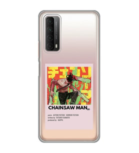 Huawei P Smart 2021 Uyumlu Chainsaw Man Anime Desenli Şeffaf Telefon Kılıfı