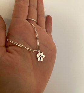 925 ayar gümüş kişiye özel orta boy pati kolye (Gümüş)