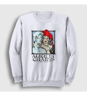Presmono Unisex Beyaz Medusa Alice In Chains Sweatshirt 7790tt