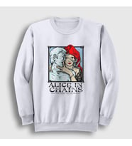 Presmono Unisex Beyaz Medusa Alice In Chains Sweatshirt 7790tt