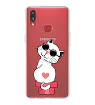 Samsung Galaxy A10s Uyumlu Kapak Cool Cat Tasarımlı Şeffaf Silikon Kılıf