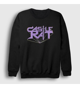 Presmono Unisex Siyah Logo Castle Rat Sweatshirt 554443tt