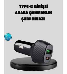 PD Destekli 38W Araç Şarj Başlığı Type-C + USB Çift Çıkış Hızlı Şarj