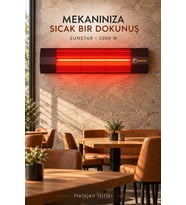 Sunstar Profesyonel 2000 W Halojen Isıtıcı – Alüminyum Gövde, Siyah Statik Boyalı, Kırmızı Işıklı Lo