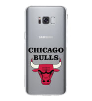 Samsung Galaxy S8 Plus Uyumlu Kamera Korumalı Kapak Chicago Bulls Tasarımlı  Şeffaf  Kılıf