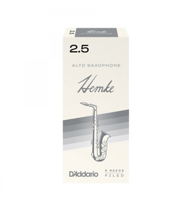 D'Addario RHKP5ASX250 Hemke Alto Saksafon Kamışı No: 2.5 (Profesyonel) - 5'li Paket  Kısa Vamp Tasarımı, Sıcak Ton ve Klasik Karakter